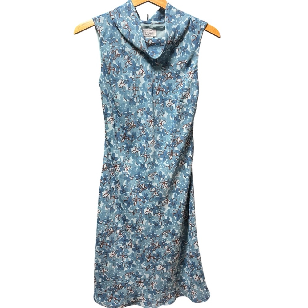 Breezy floral sheath dress with cowl neck, Ann Taylor Loft size 4